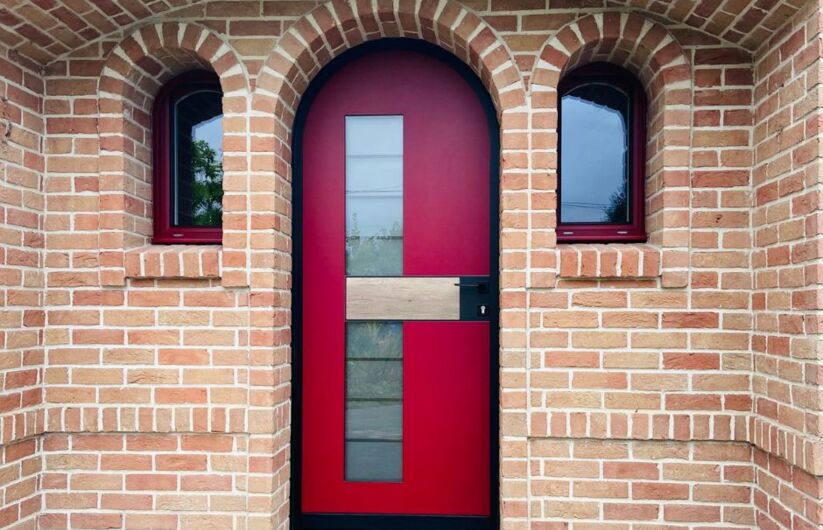 Porte d'entrée Monalu Samourai B Rouge pourpre