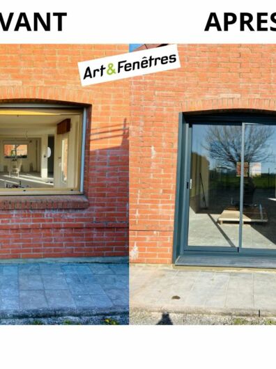 Transformation d'une ancienne fenêtre par un coulissant aluminium
