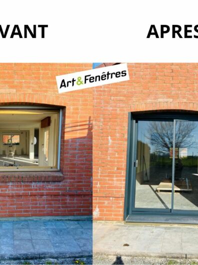 Transformation d'une ancienne fenêtre par un coulissant aluminium