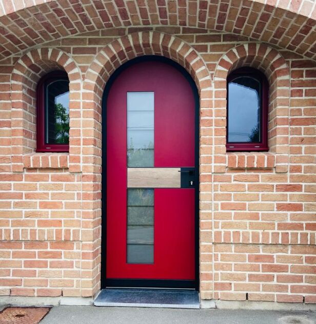 Porte d'entrée Monalu Samourai B Rouge pourpre